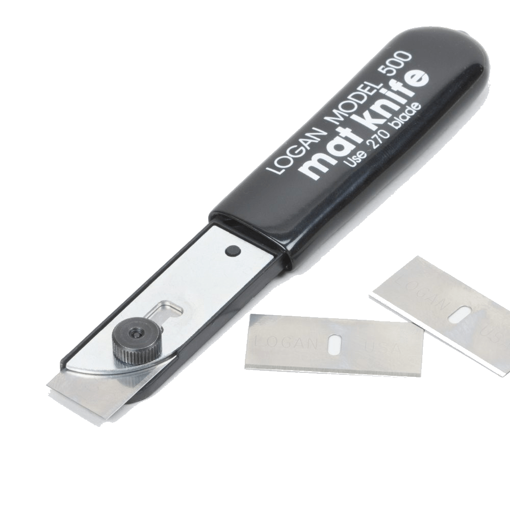 Logan 500 Mat Knife, Quick Adjustment Blade, Cuts 4Ply & 8Ply, 3